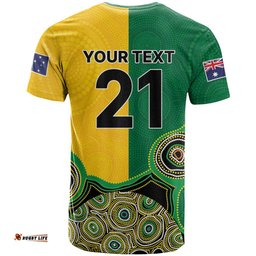Custom Australia Cricket Spirit 2026 T Shirt World T20 Edition - Aussie Color Aboriginal Motif LT9