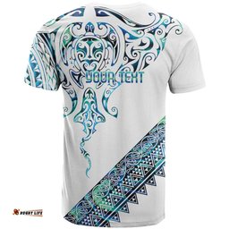 Kahui Whetu Paua shell Kowhaiwhai Taniko Personalised T Shirt Manta Ray Shark-Turtle Maori Tribal Style LT9