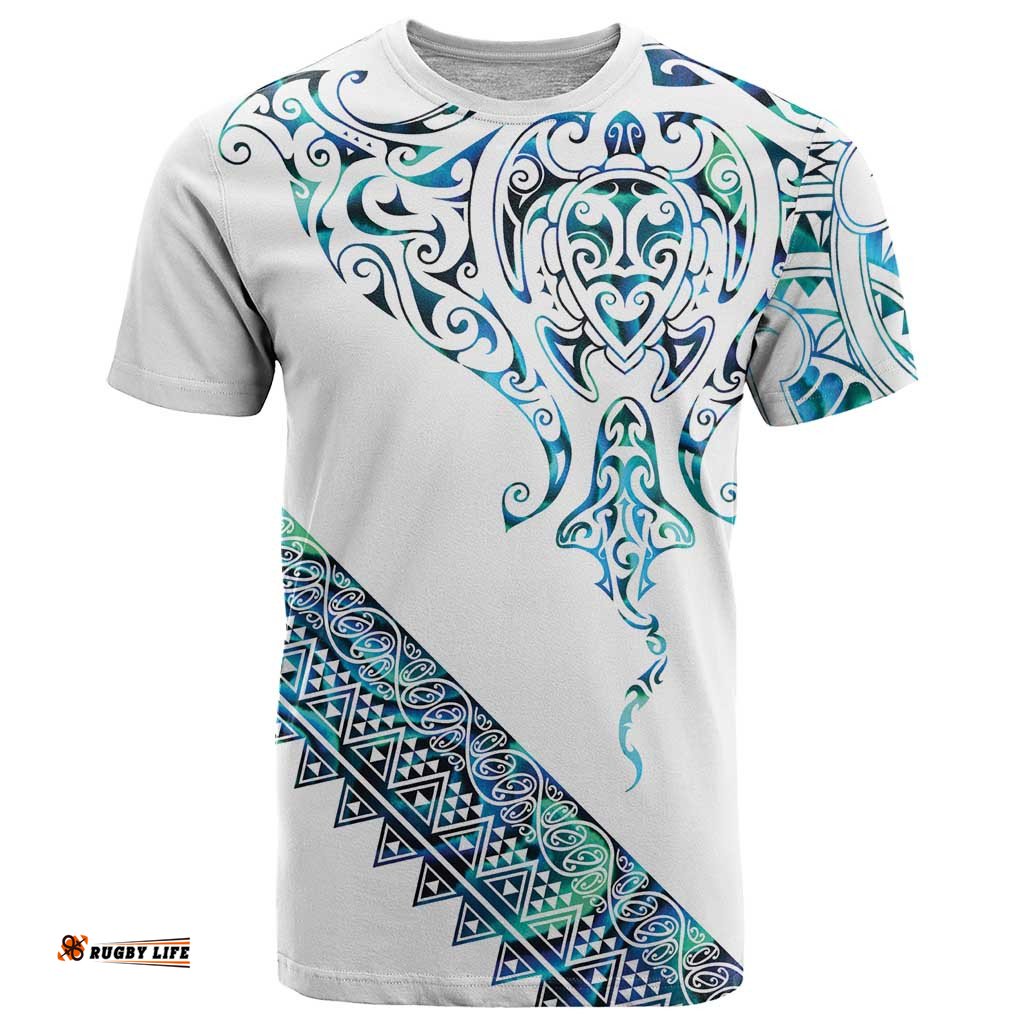 Kahui Whetu Paua shell Kowhaiwhai Taniko Personalised T Shirt Manta Ray Shark-Turtle Maori Tribal Style LT9