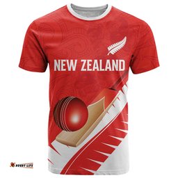 Custom New Zealand Cricket T Shirt Kiwi Birds Haka Dance Red Fern Sporty Style LT03