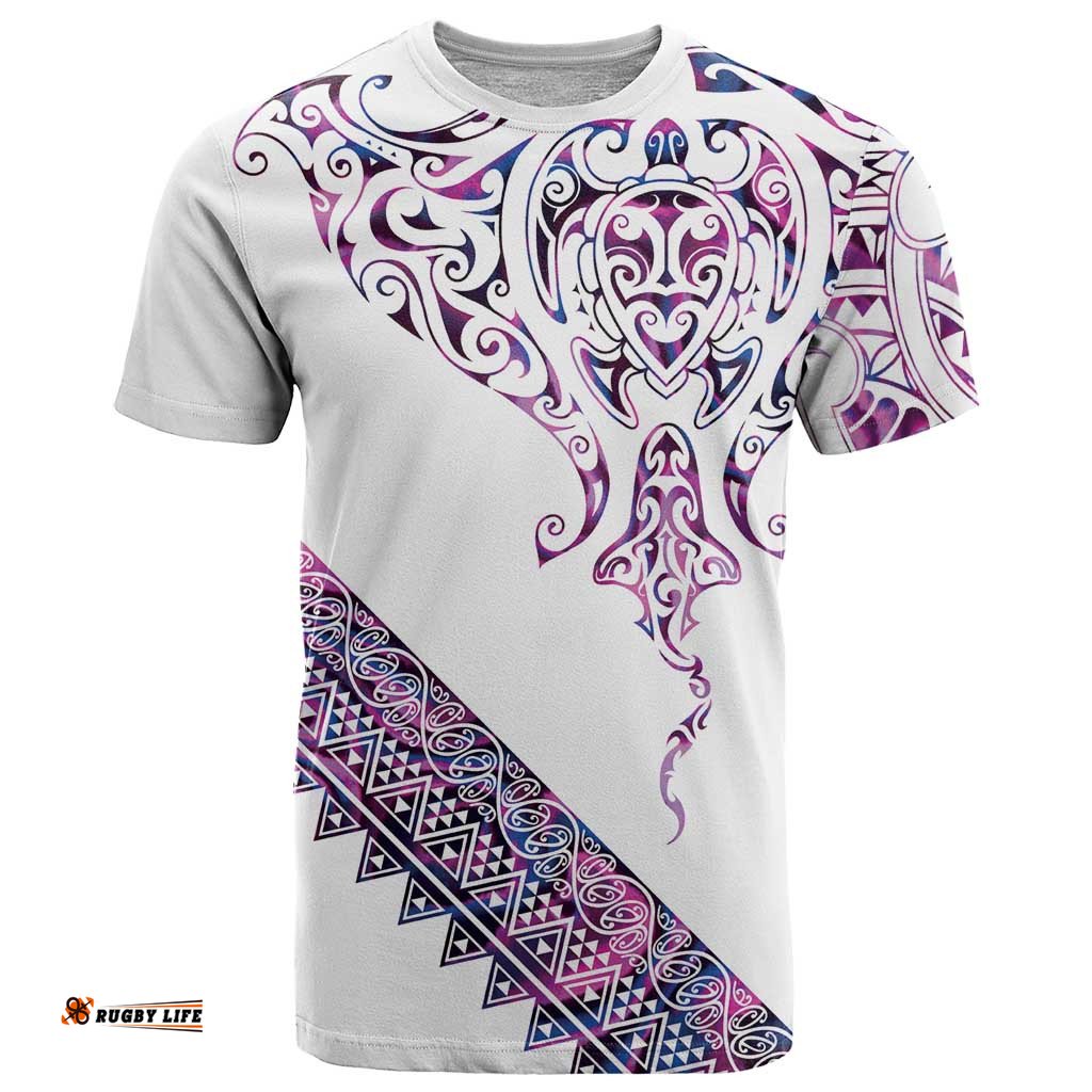Mawhero Paua shell Kowhaiwhai Taniko Personalised T Shirt Manta Ray Shark-Turtle Maori Tribal Style LT9