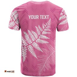 New Zealand Lawn Bowls Breast Cancer Personalized T Shirt Wrap-Around Silver Fern LT7