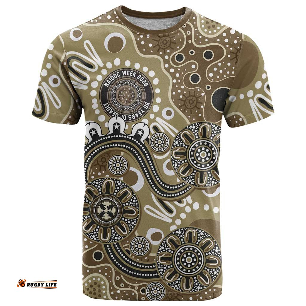 Personalised NAIDOC Week 50 Years Deadly Always T Shirt Brown Aboriginal Artwork Dot Painting LT9