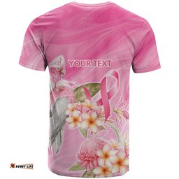 Personalised I Wear Pink For The Fight T Shirt Australian Breast Cancer Spirit LT9