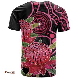 Australia Waratah T Shirt Telopea Aussie Native Flowers Indigenous Art LT14