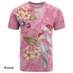 Joyful Pink Cockatoo T Shirt Australia Christmas Vibes LT9