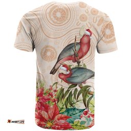 Merry Christmas Aussie Aboriginal T Shirt Rosebreasted Cockatoo Pastel LT7