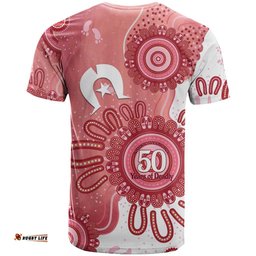 NAIDOC Week 2026 T Shirt 50 Years Deadly Dhari Pink Aboriginal Art LT14