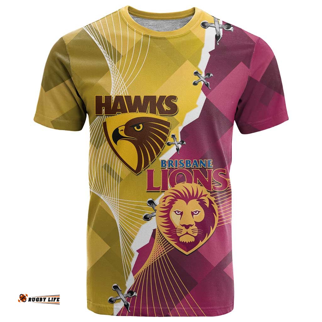 Personalised Hawks and Lions Inspired T Shirt Dynamic Style LT14