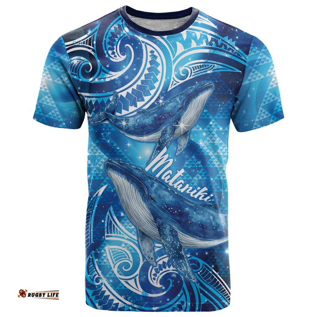 New Zealand Humpback Whale Matariki T Shirt Maori New Year Taniko Niho Taniwha LT14