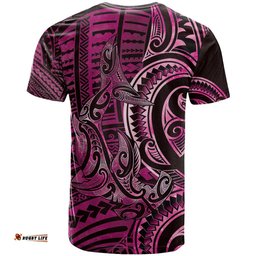 New Zealand Hammerhead Shark T Shirt Maori Haehae Mangopare Pink LT14