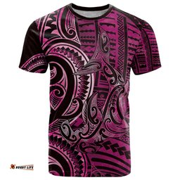 New Zealand Hammerhead Shark T Shirt Maori Haehae Mangopare Pink LT14