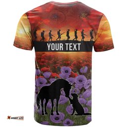 Personalised ANZAC Day T Shirt Remembering the Animals of War LT19