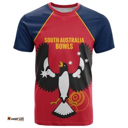 Custom South Australia Bowls T Shirt Go Champions SA Piping Shrike LT14
