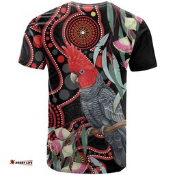 Gang-gang Cockatoo Australia T Shirt Eucalyptus Blossoms Aboriginal Art LT14