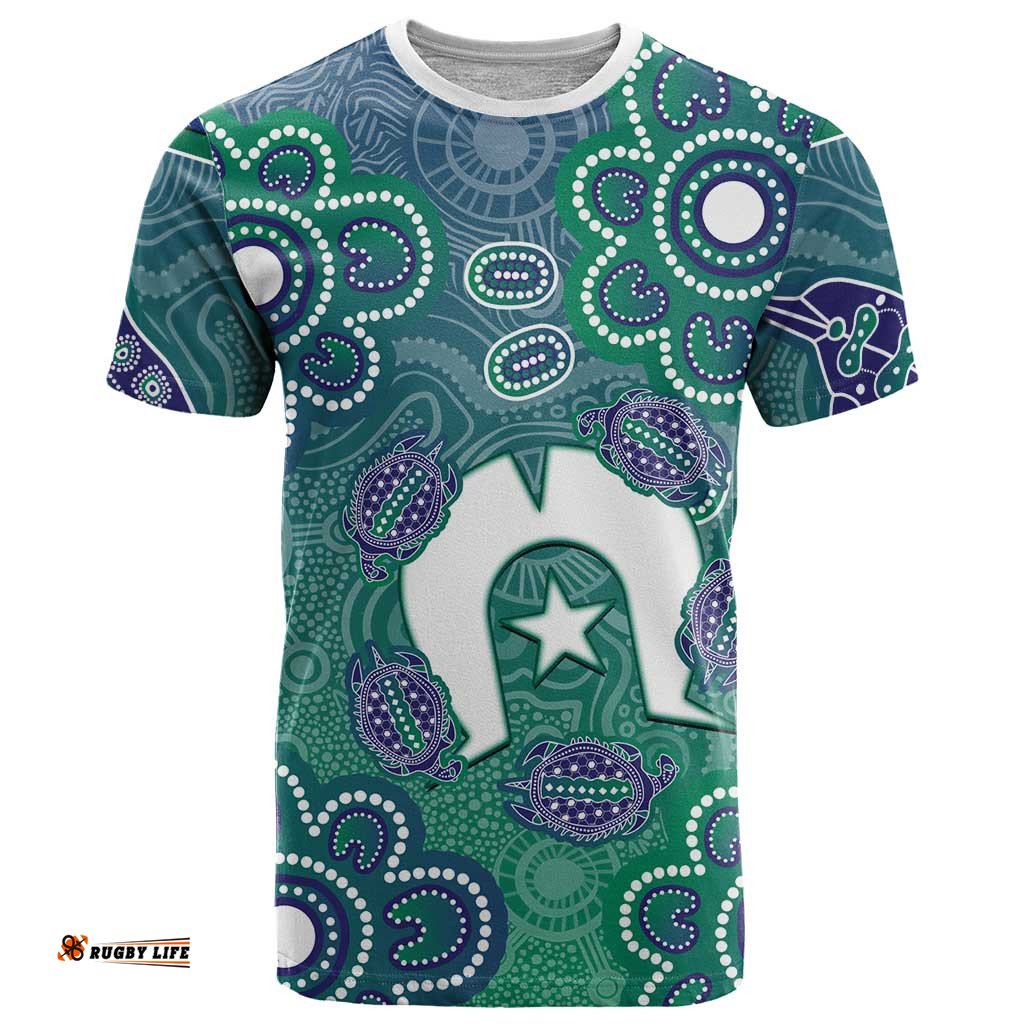 Sea Turtle Torres Strait Islands T Shirt Pacific Indigenous Australian Oceanic Dot Art TS04