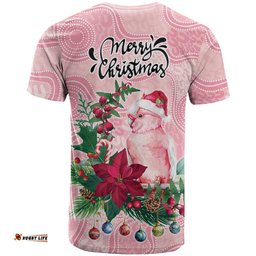 Watercolor Pink Galah Flowers T Shirt Australia Christmas Vibes LT9