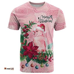 Watercolor Pink Galah Flowers T Shirt Australia Christmas Vibes LT9