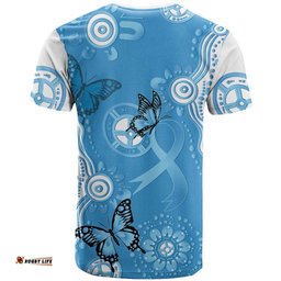 World Diabetes Day Australia T Shirt Blue Ribbon Butterfly Aboriginal Art LT14