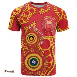 Suns NAIDOC Week 2026 Personalised T Shirt 50 Years of Deadly Aboriginal Art LT14
