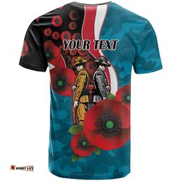 Port Power ANZAC Personalised T Shirt Lest We Forget Poppy Camo LT9