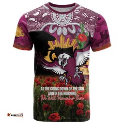 Personalised Sea Eagles Rugby ANZAC Day T Shirt Last Post Poppy We Will Remember Them LT14