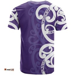 Violet Green Maori T Shirt Koru Kowhaiwhai LT7