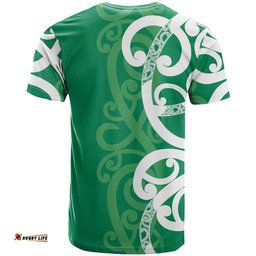 Pounamu Green Maori T Shirt Koru Kowhaiwhai LT7