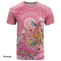 Personalized Pink Galah Aboriginal Dot Art T Shirt Australias Breast Cancer Awareness LT9