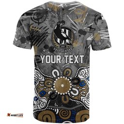 Personalized Collingwood Magpies T Shirt Aboriginal Dot Painting Graffiti Style TS04