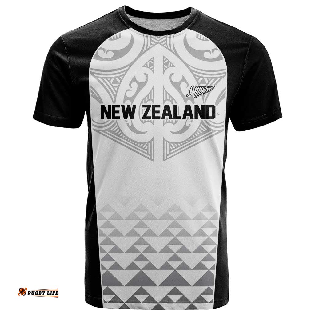 World Football 2026 New Zealand Custom T Shirt All White Fern Maori Tribal LT9