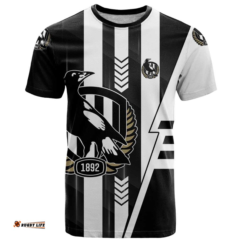 Personalized Collingwood Magpies T Shirt Modern Geometric Sports Graphic Style TS04