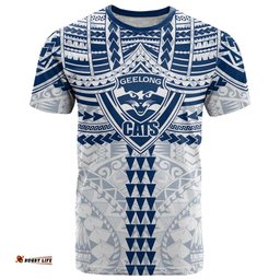 Personalized Geelong Cats T Shirt Polynesian Tribal Pattern Heritage Football TS04
