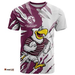 Personalized Manly Warringah Sea Eagles T Shirt Dynamic Lightning Mascot Rugby Australia TS04