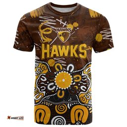 Personalized Hawthorn Hawks T Shirt Aboriginal Dot Painting Graffiti Style TS04