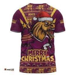 Brisbane Broncos T-Shirt Merry Christmas Festive Spirit Edition