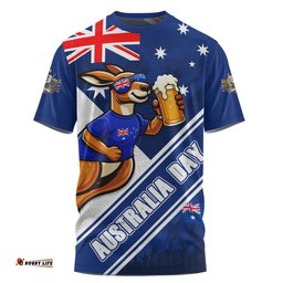 Australia T-Shirt Australia Day Kangaroo Beer Spirit Of Celebration