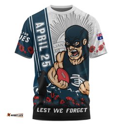 Carlton T-Shirt Anzac Day Lest We Forget Memorial