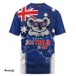 Australia T-Shirt Australia Day Koala Spirit Blue Flag Celebration