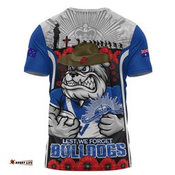 Canterbury-Bankstown Bulldogs T-Shirt Lest We Forget In Honor And Remembrance