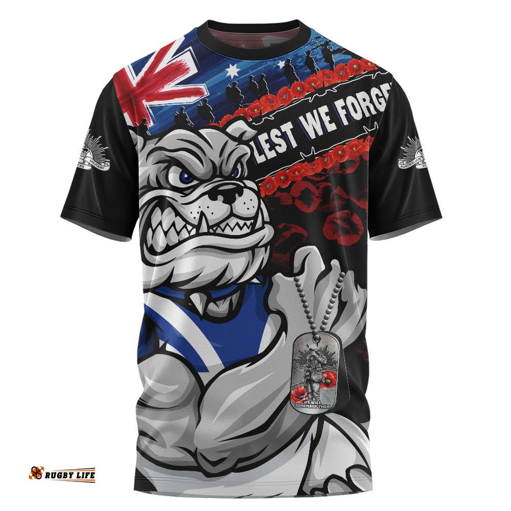 Canterbury-Bankstown Bulldogs T-Shirt Anzac Remembrance Of The Fallen