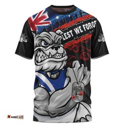 Canterbury-Bankstown Bulldogs T-Shirt Anzac Remembrance Of The Fallen