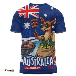 Australia T-Shirt Australia Day Kangaroo Aussie Summer Beachside BBQ