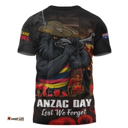 Adelaide Crows T-Shirt ANZAC Day Lest We Forget Red Poppy And Honor The Brave Tribute