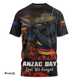 Adelaide Crows T-Shirt ANZAC Day Lest We Forget Red Poppy And Honor The Brave Tribute