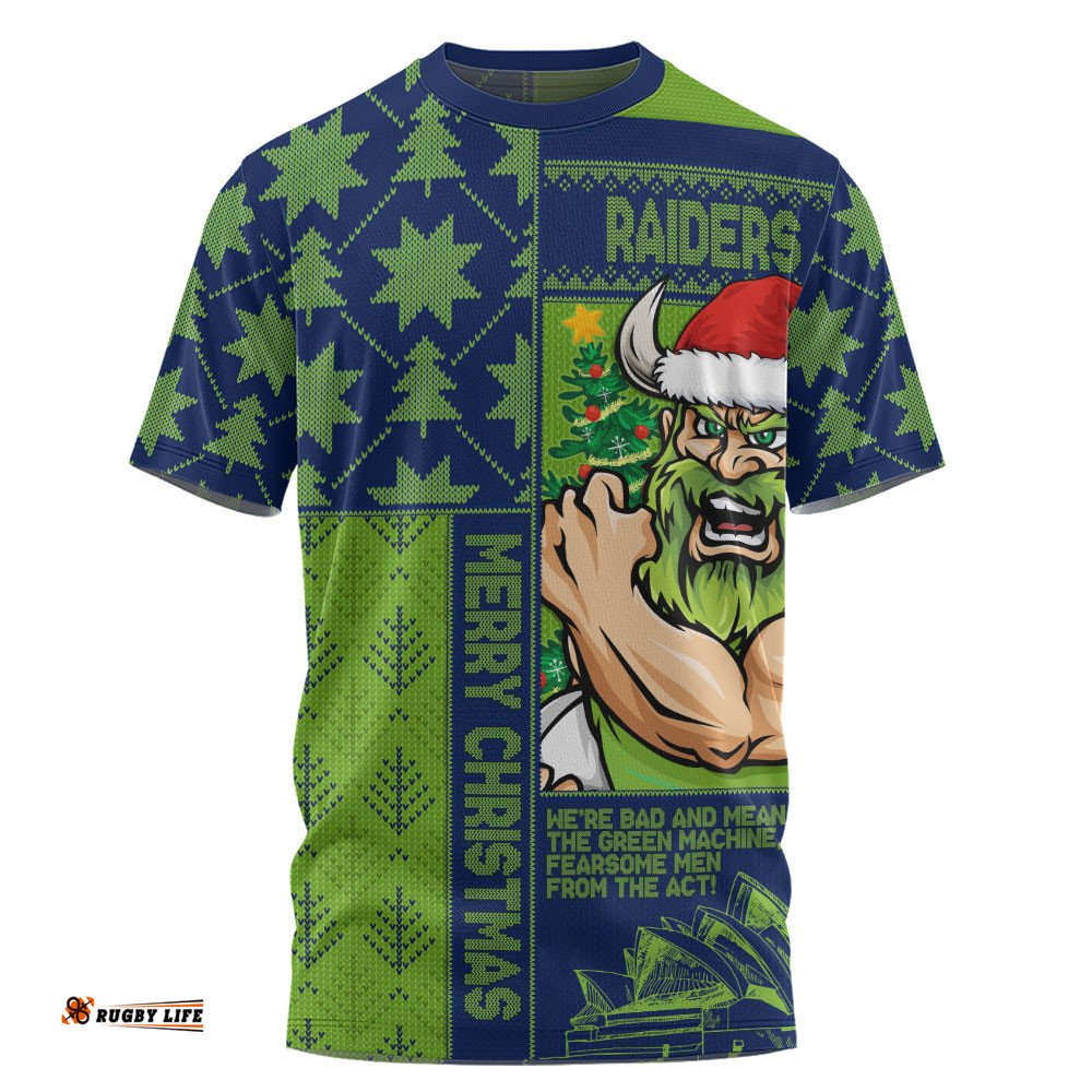 Canberra Raiders T-Shirt Christmas Magic Knit Style Winter Glow