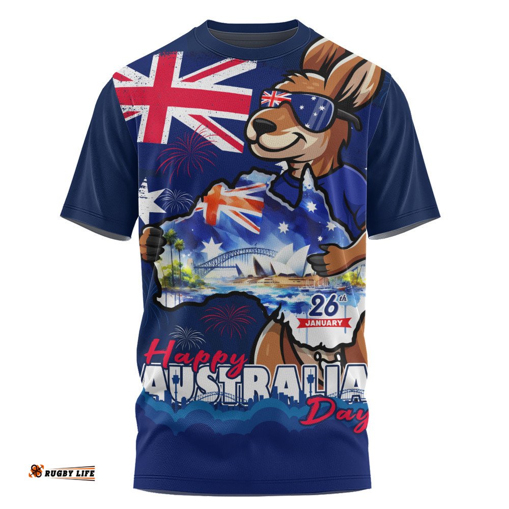 Australia T-Shirt Australia Day Holiday Kangaroo Pride Celebration
