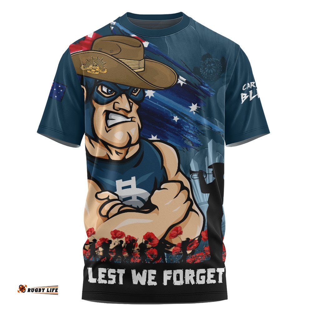 Carlton T-Shirt ANZAC Inspired Football Fan Memorial Design