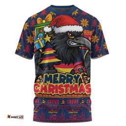Adelaide Crows T-Shirt Festive Holiday Merry Christmas Vibe
