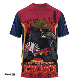 Adelaide Crows T-Shirt Lest We Forget In Eternal Honor And Duty